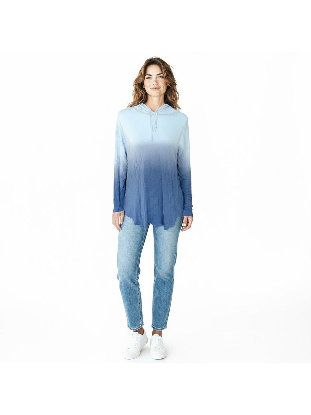 Victoria’s Secret Size S Blue Ombre Hooded Long Sleeve T-Shirt